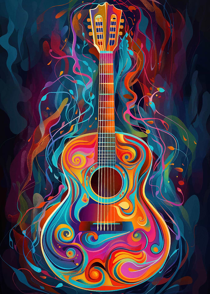 Guitar Colorful Music