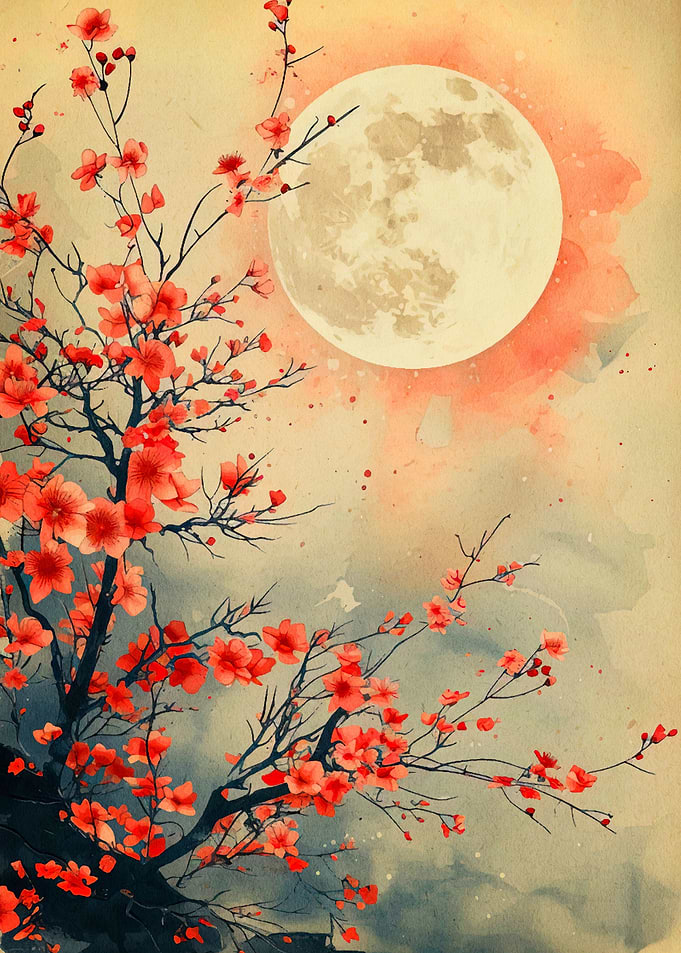cherry blossom moon japan