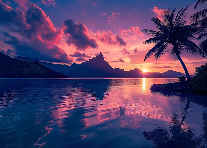 Serene Sunset Silhouettes