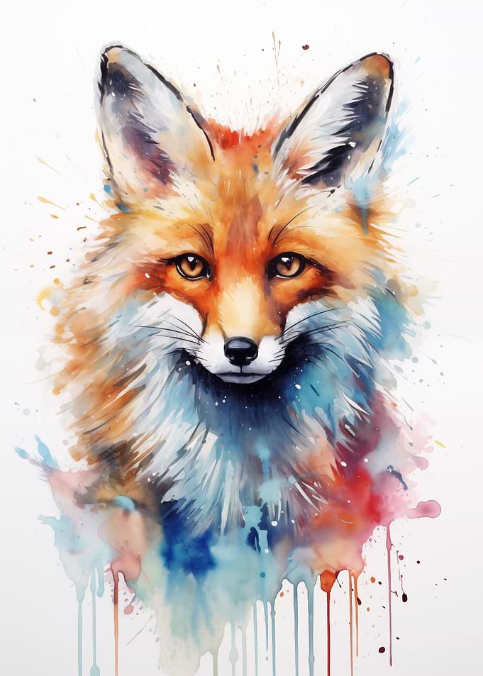 Fox Watercolor Animal
