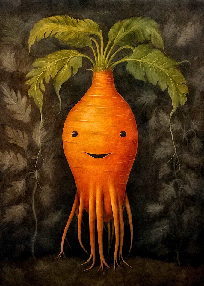 Happy Carrot Character