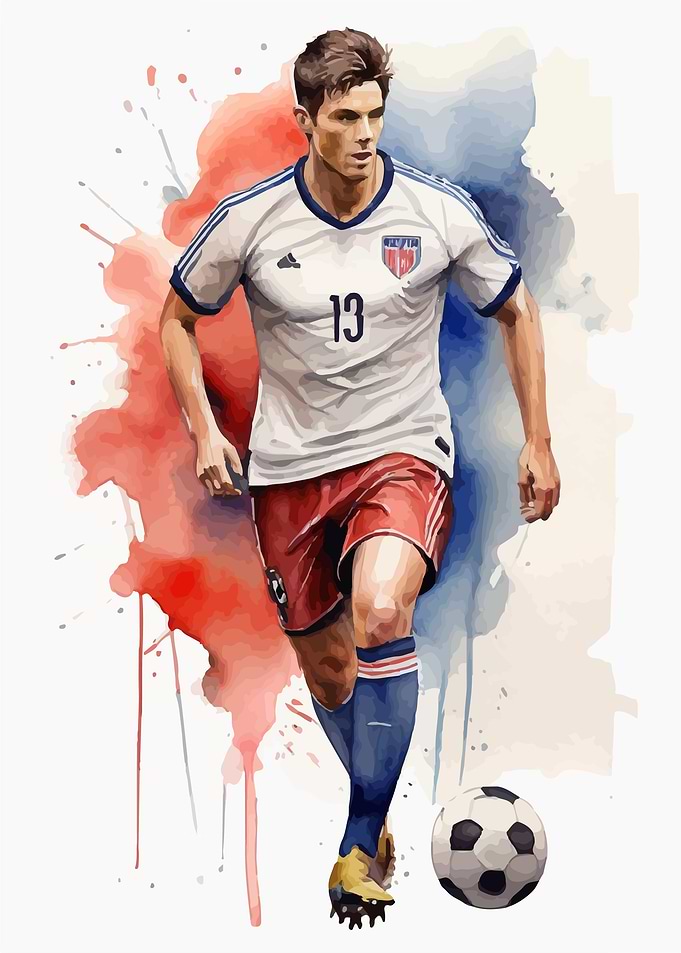 Soccer watercolor art