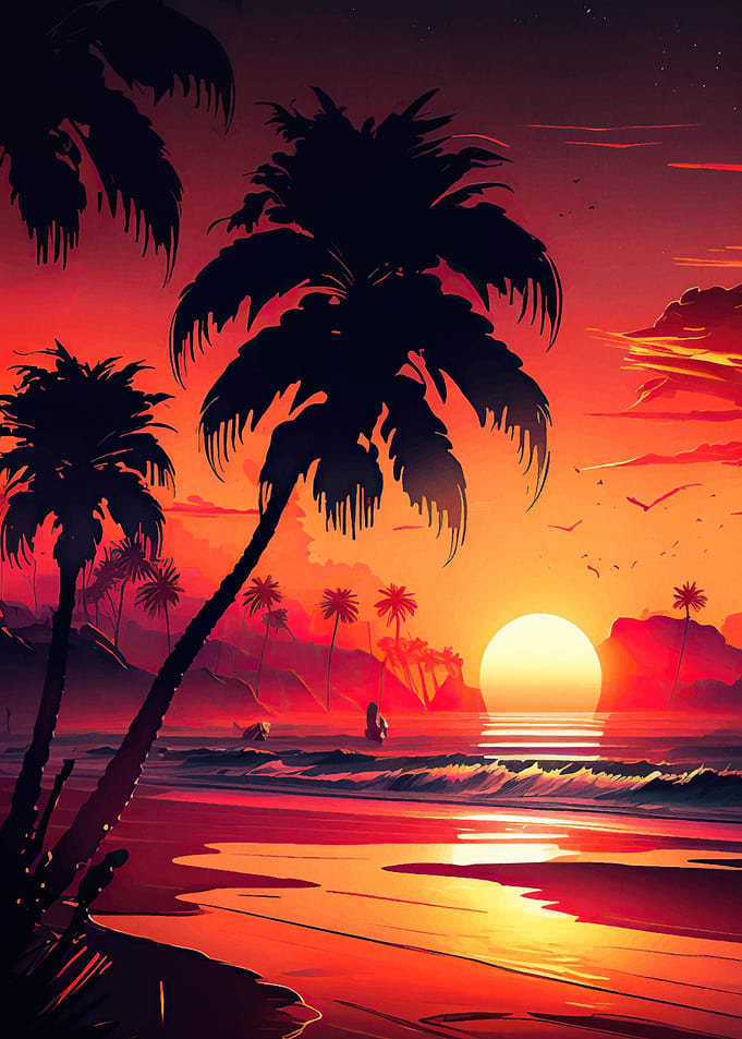 Beach Sunset Landscape