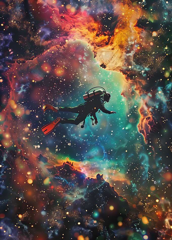 Diver In Nebular Space