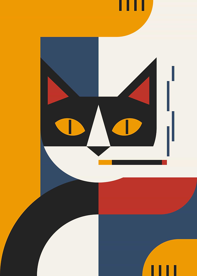 Cat with cigarette
