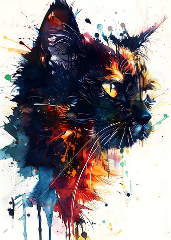 Splash Watercolor Cat