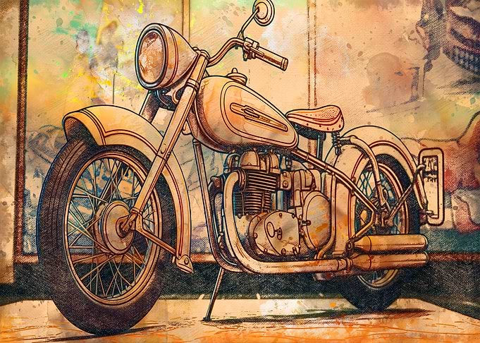 Vintage Motorcycle Art