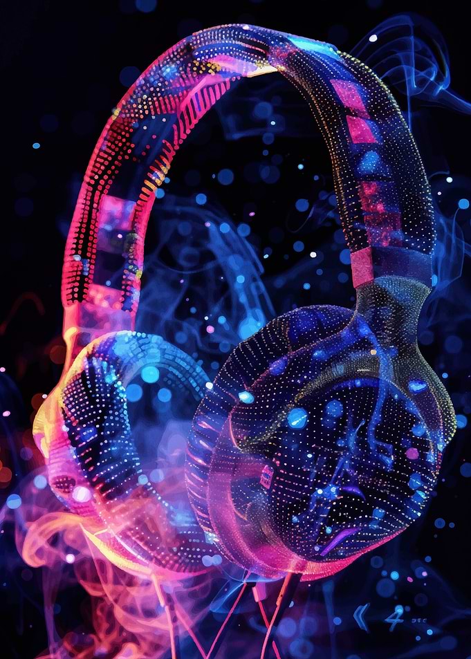 Headphones Colorful Music