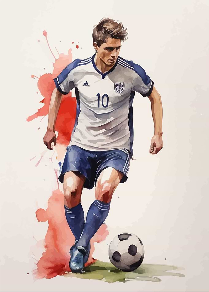 Football player watercolor