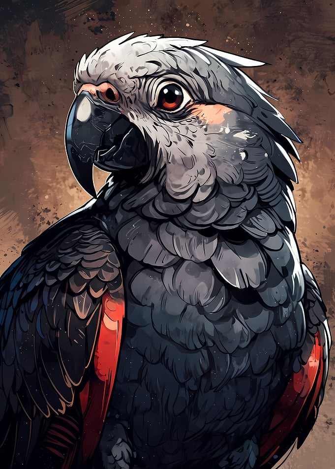 Happy Grey Parrot