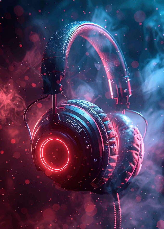 Headphones Colorful Music