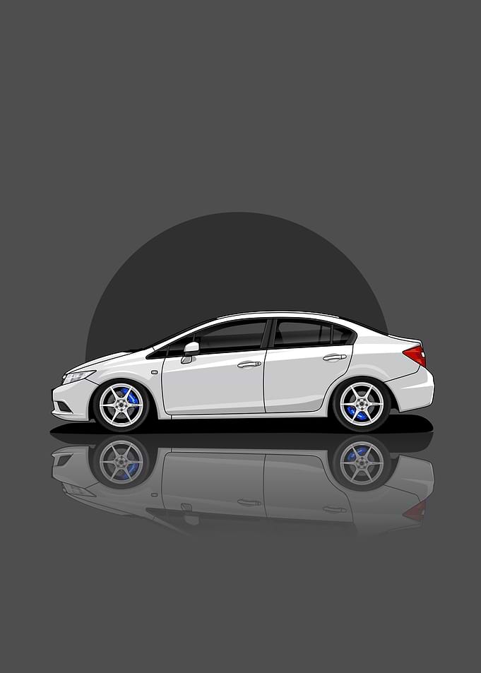 Art Car civic FB white