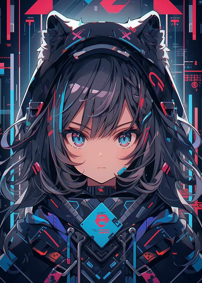 Cyberpunk Anime Cute Girl
