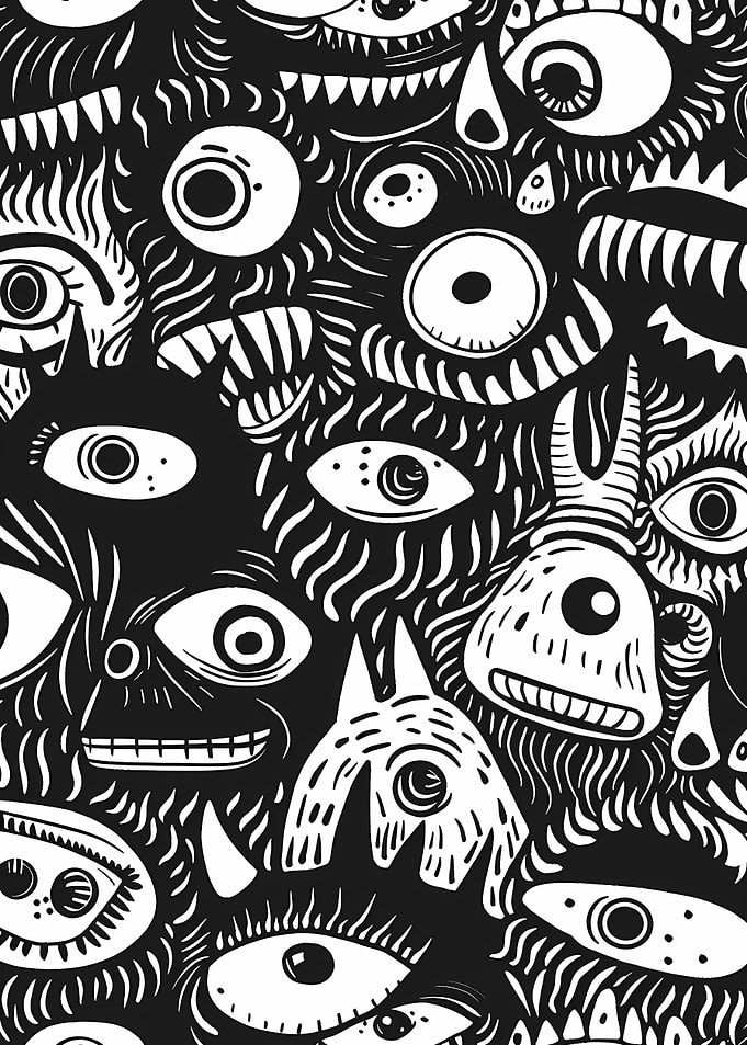 Whimsical Doodle Monster