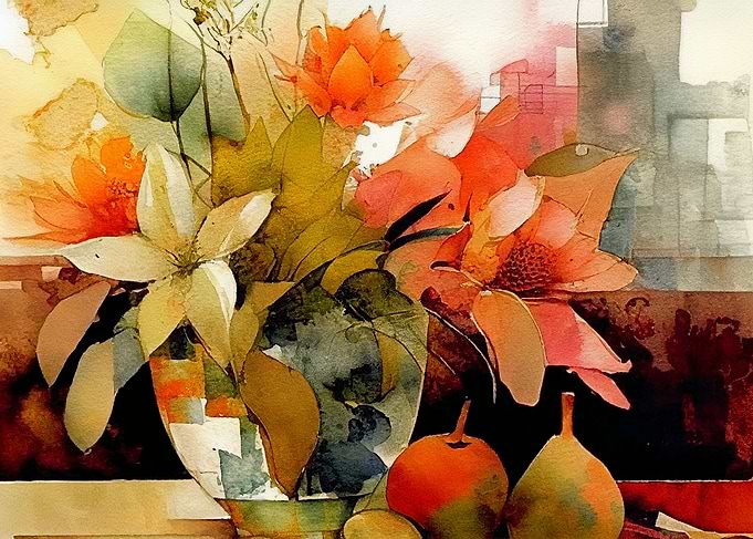 Home bouquet watercolor