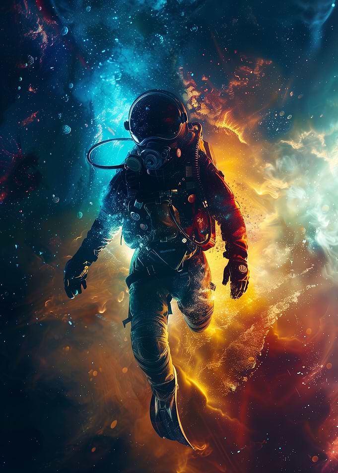 Scuba Diver In Planets