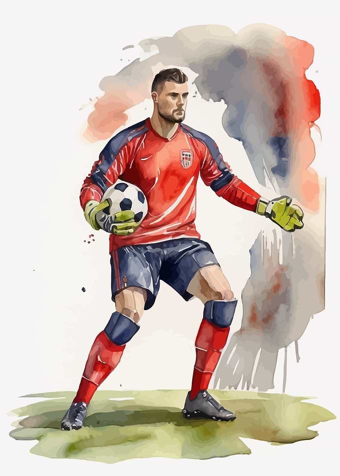 Goalkeeper watercolor