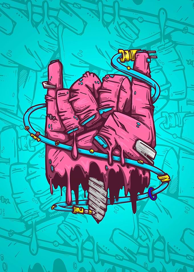 pink horns