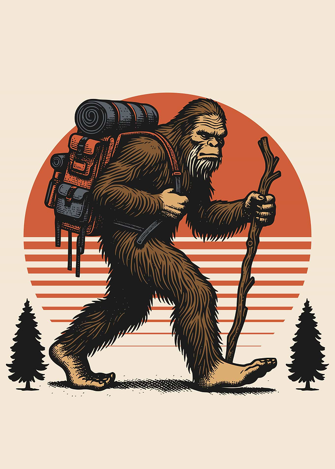 Bigfoot walking go outside