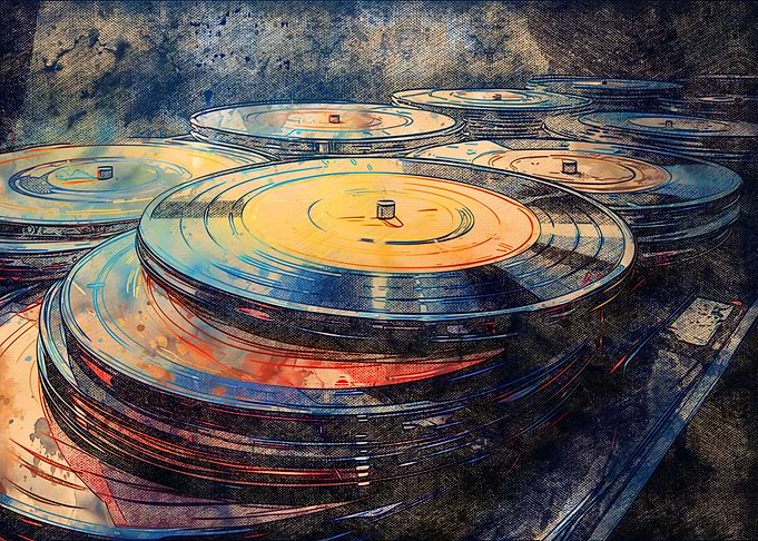 Vintage Vinyl Records Art