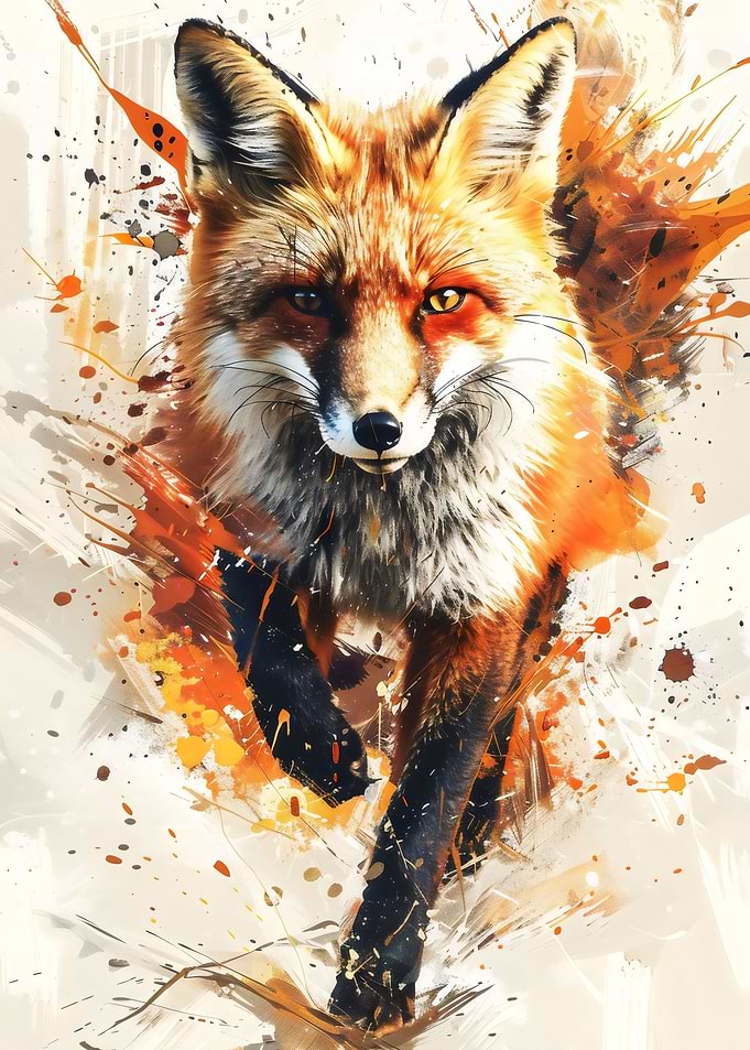 Splash Watercolor Fox
