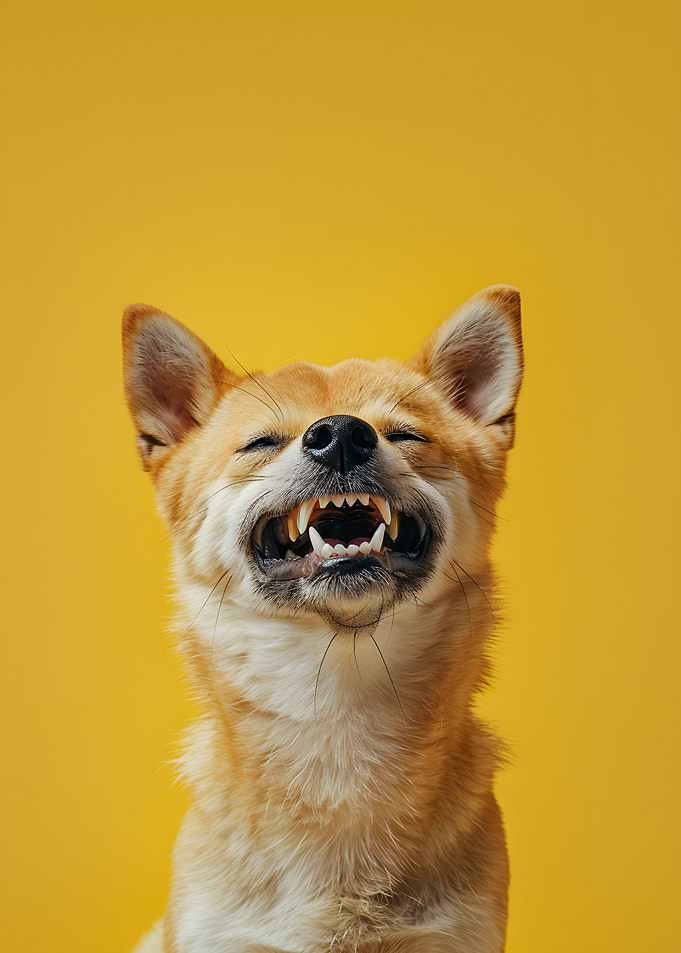 Laughing Dog Yellow PopArt
