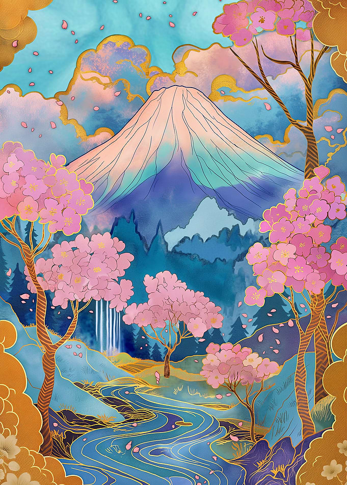 springtime japan landscape