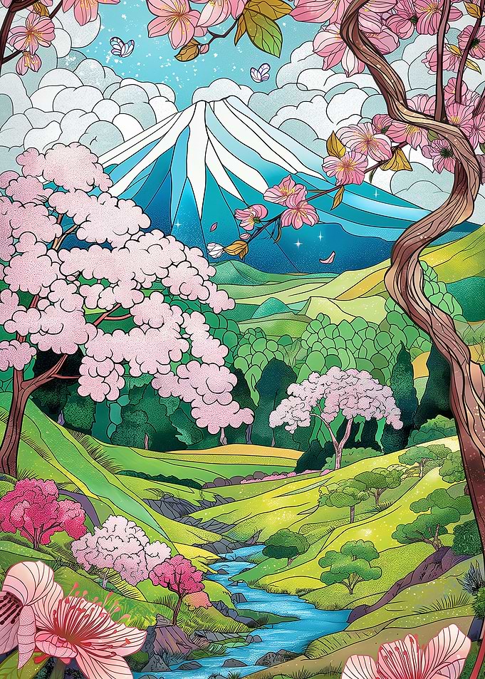 summer japan landscape