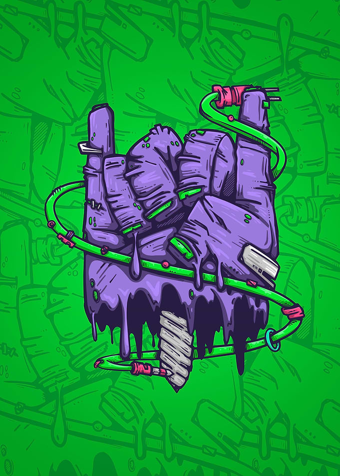 purple horns
