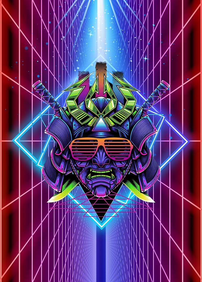 Neon Samurai Warrior
