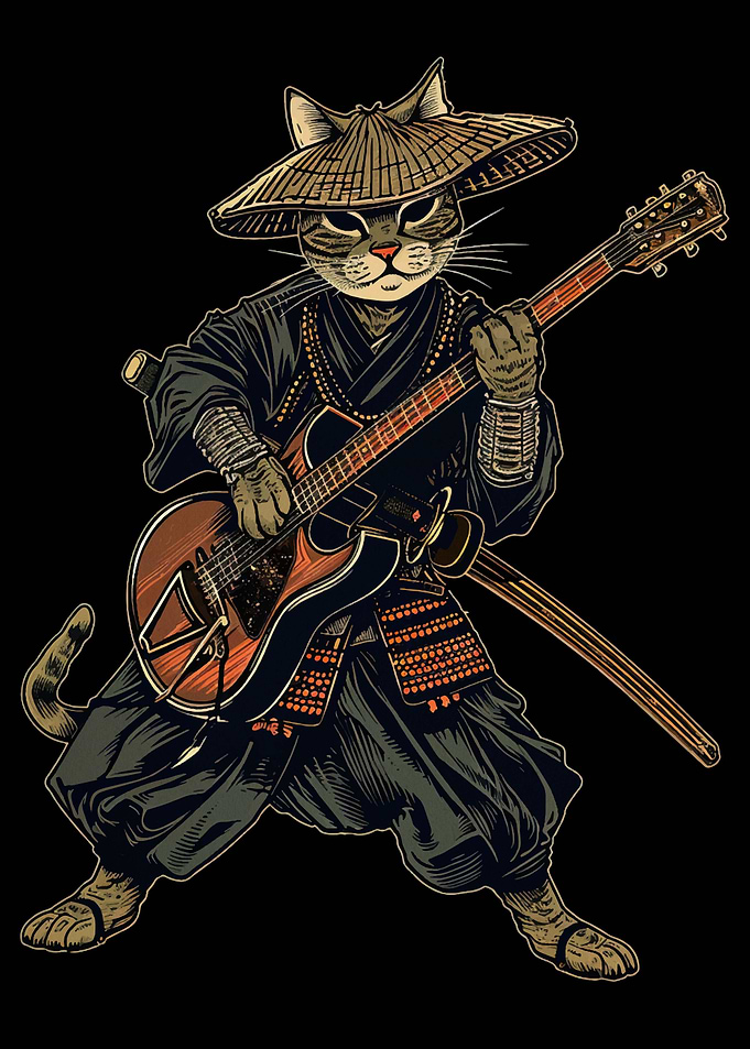 Samurai Cat Guitar