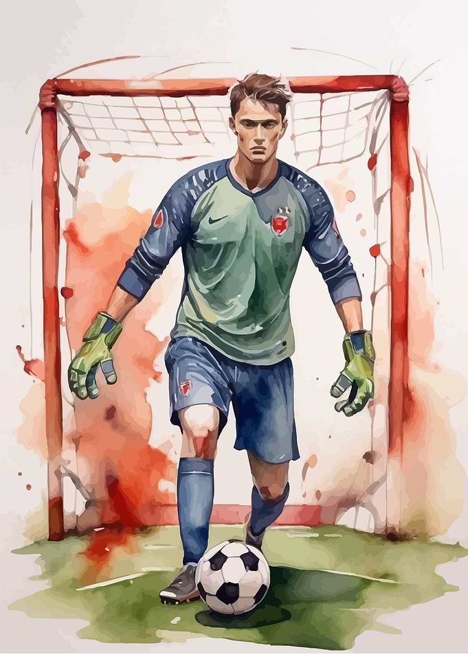 Goalkeeper watercolor art