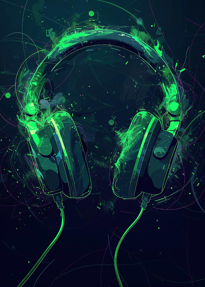 Headphone Colorful Music