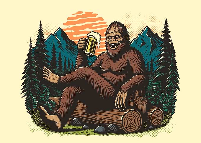 Bigfoot drink beer
