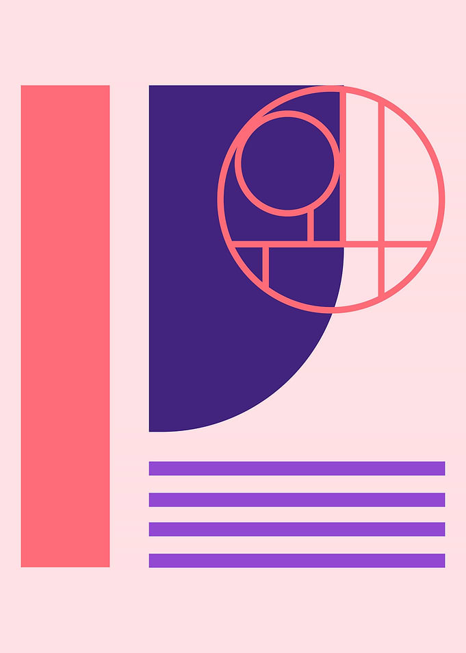 Peach Purple Geometric