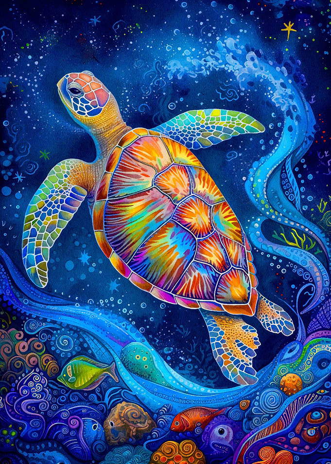 turtle watercolor animal