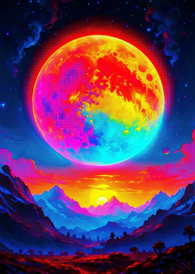 Rainbow Space Landscape
