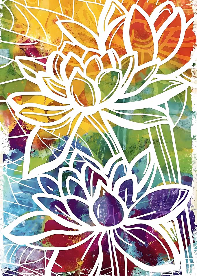 Vibrant lotus flowers