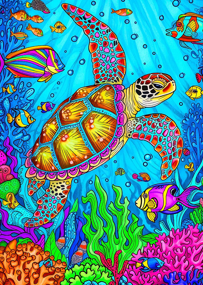 turtle watercolor animal