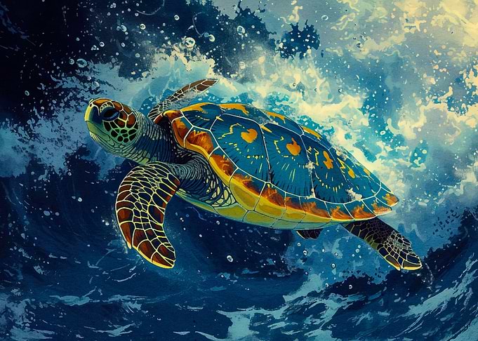 turtle watercolor animal