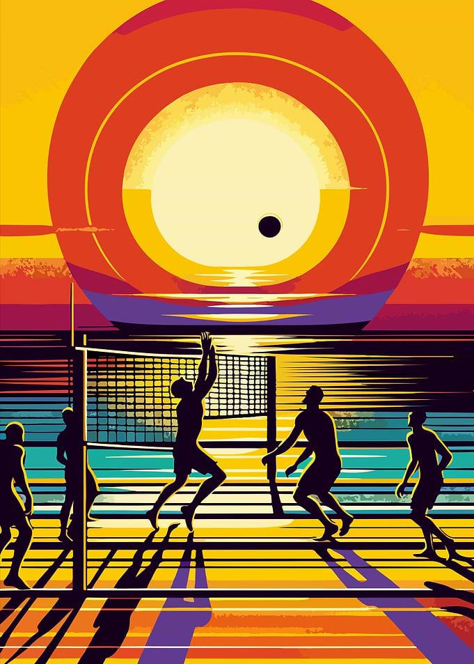 volleyball sunset
