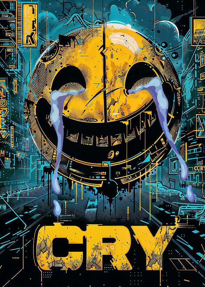Cyberpunk Crying Emoji
