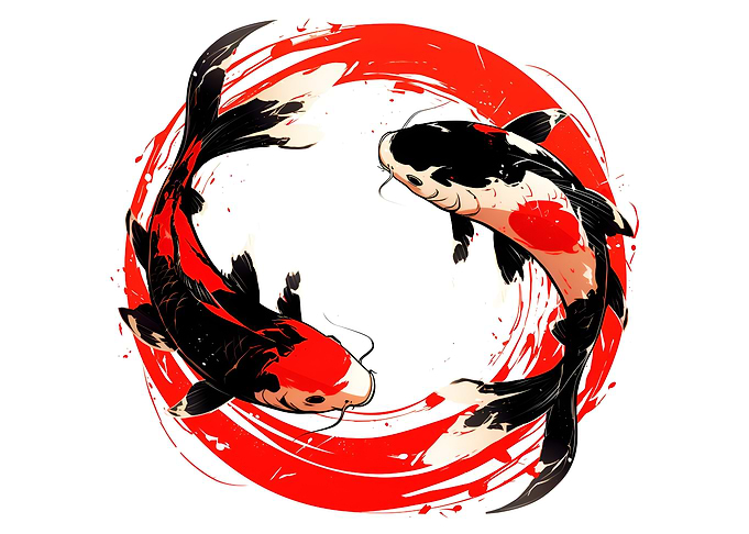 Japan Asia Koi Sun Symbol