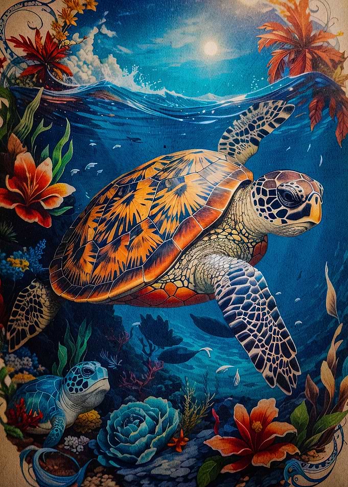 turtle watercolor animal