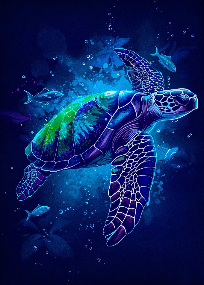 turtle watercolor animal