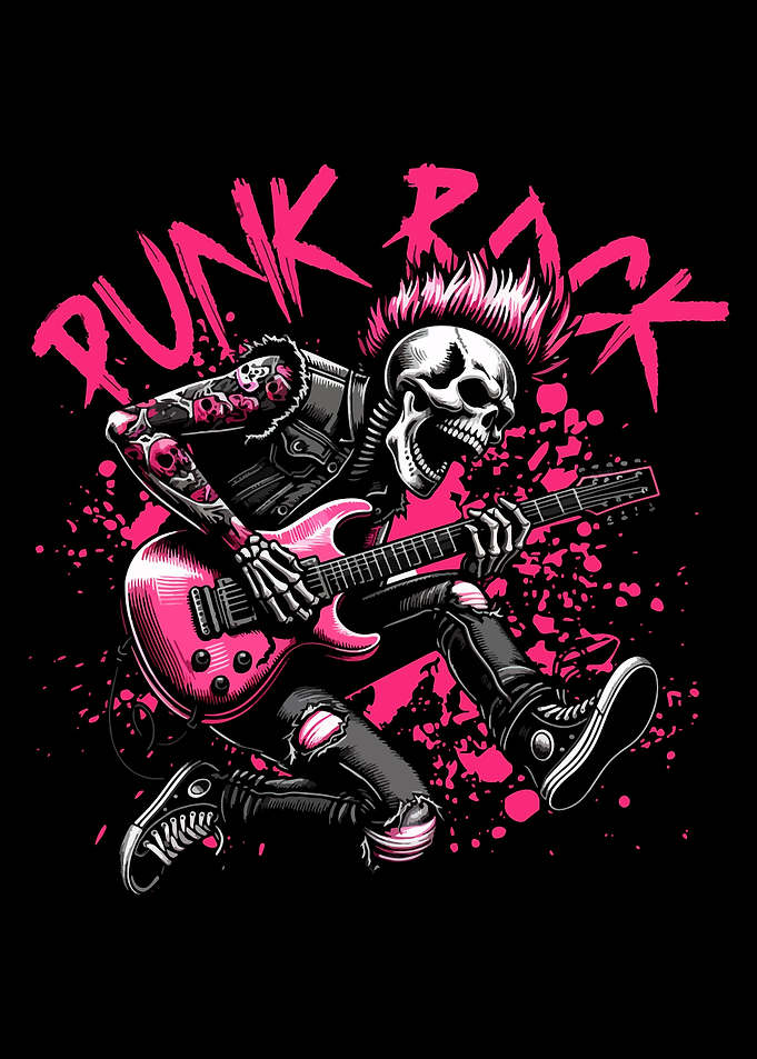 punk rock skull pop art