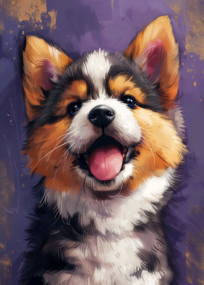 Cute and Joyful Puppy Art