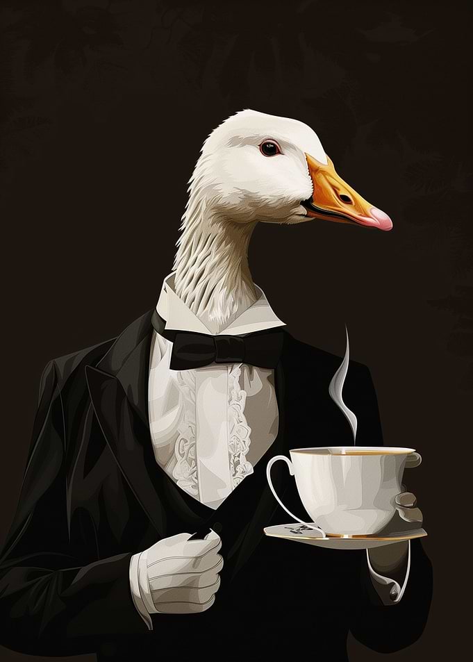 duck with coffee