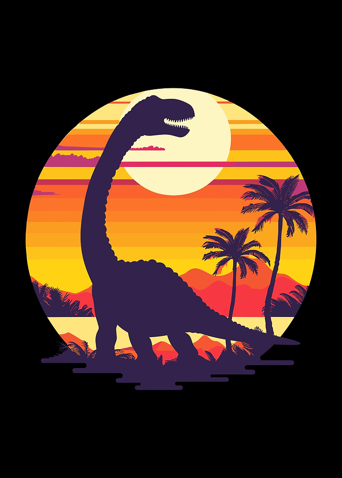 Retro Dinosaur Sunset