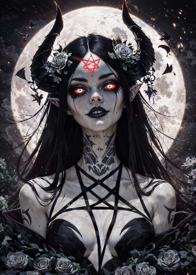 Dark Fantasy Moonlit Woman
